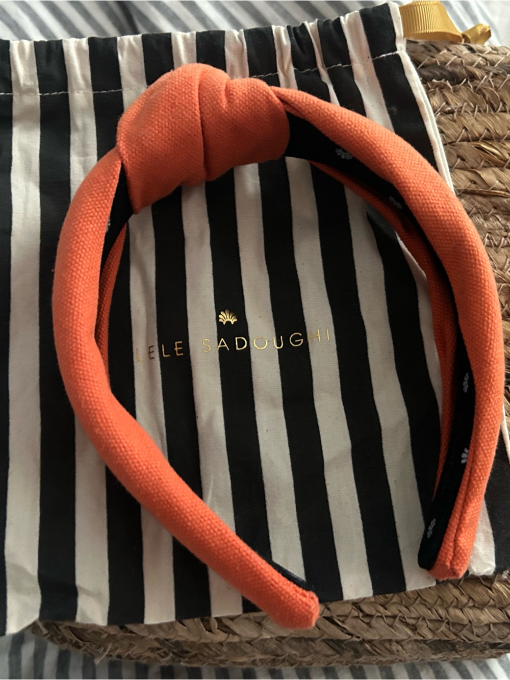 Lele Sadoughi Orange Knotted Headband